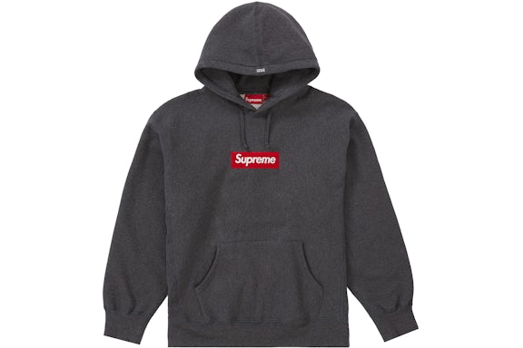 Supreme Box Logo Hooded Sweatshirt (FW21) Charcoal