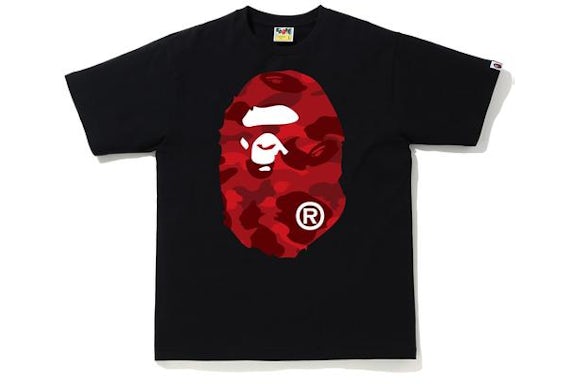 BAPE Color Camo Big Ape Head Tee Black/Red