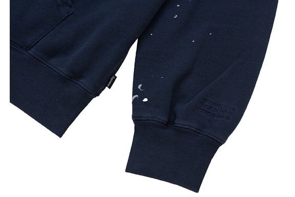 Supreme MM6 Maison Margiela Box Logo Zip Up Hooded Sweatshirt Navy