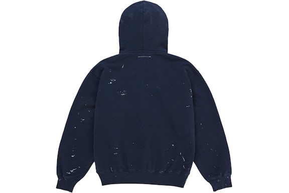 Supreme MM6 Maison Margiela Box Logo Zip Up Hooded Sweatshirt Navy